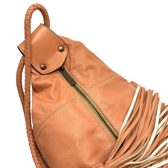 MULBERRY Araline Hobo Bag Peach Leather Tassels Boho Chic Luxury Designer - Picture 8 of 15